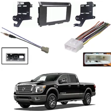Double DIN Car Radio In-Dash Stereo Install Kit for Nissan Titan 2016-2019