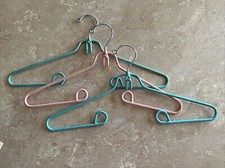 Lot Of 3 Vintage Hangers Pink And Blue