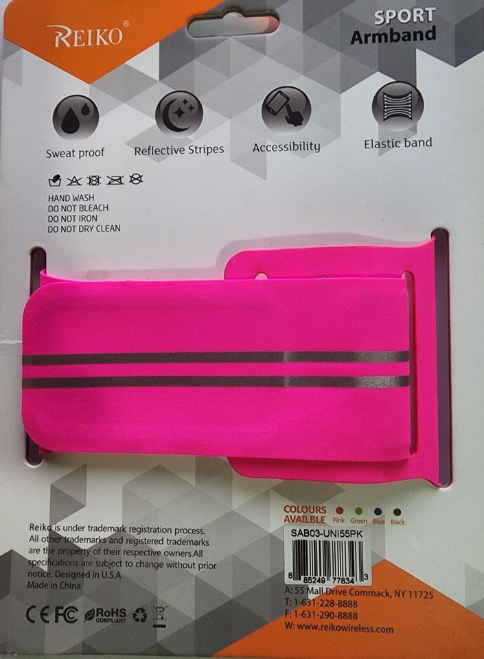 Reiko Running Sports Armband With Touch Screen 5.5X3X 0.5 Inches Device In Pink - Image 4 of 4