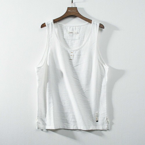 comfort Men Linen Vest Tank Top Casual Summer Comfort Sleeveless Breathable Blou - Bild 16 von 20