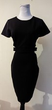 Lulus sz M Knit Sheath Dress black cut out sides stretchy short sleeves 4622