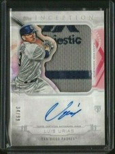 Luis Urias 2019 Topps Inception Auto Patch #d /99 RC Majestic Padres Brewers