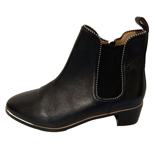 FRANKIE 4 Rach II Women’s Black Leather Studded CHELSEA Ankle  Boots Shoes 8 EUC