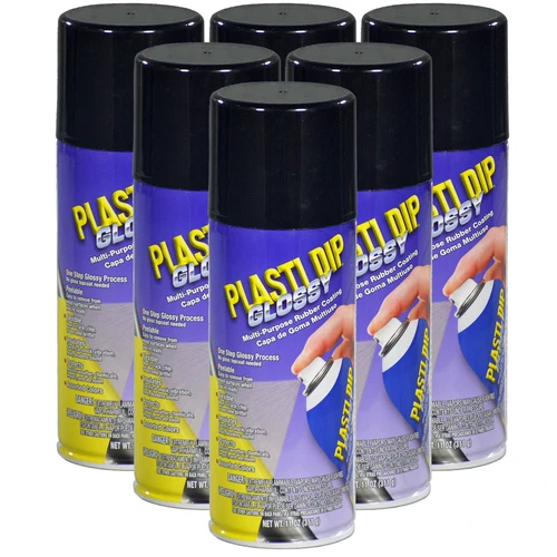 Plasti Dip Glossy Black, 11 oz Aerosol, Case of 6 - both Color and Gloss Finish