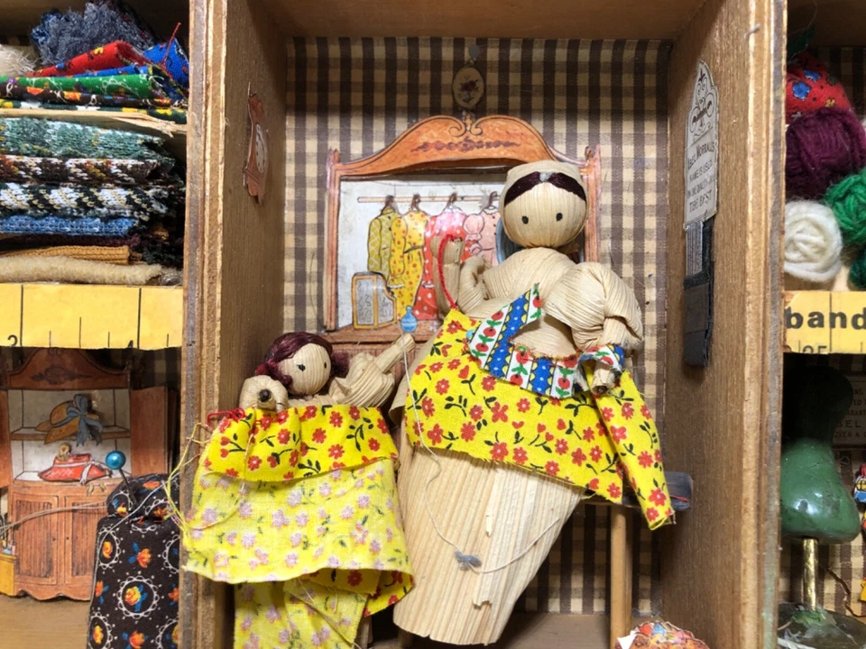 Caja de sombras de arte popular hecha a mano ÚNICA arte cocina oficina artesanía vintage Foto 2 de 4