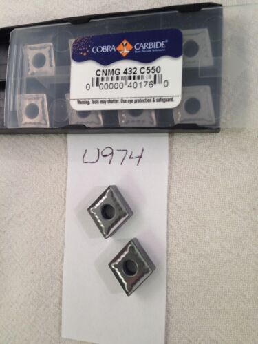 10 NEW COBRA CARBIDE CNMG 432 CARBIDE INSERTS. GRADE C550 (REF#U974)