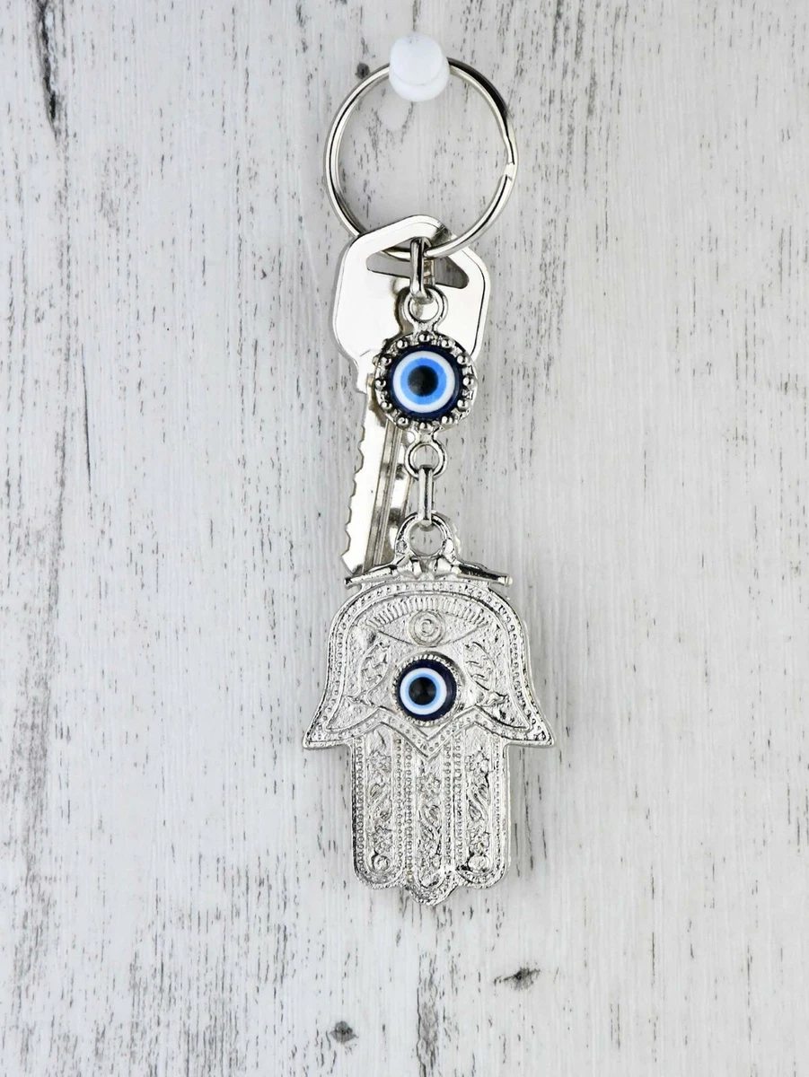 Turkish & Greek Mati Evil Eye Glass Silver Colour