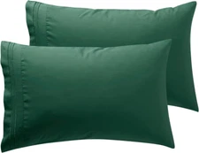 Nestl Microfiber Queen Pillowcase Set of 2, Hunter Green, Soft, Envelope Closure