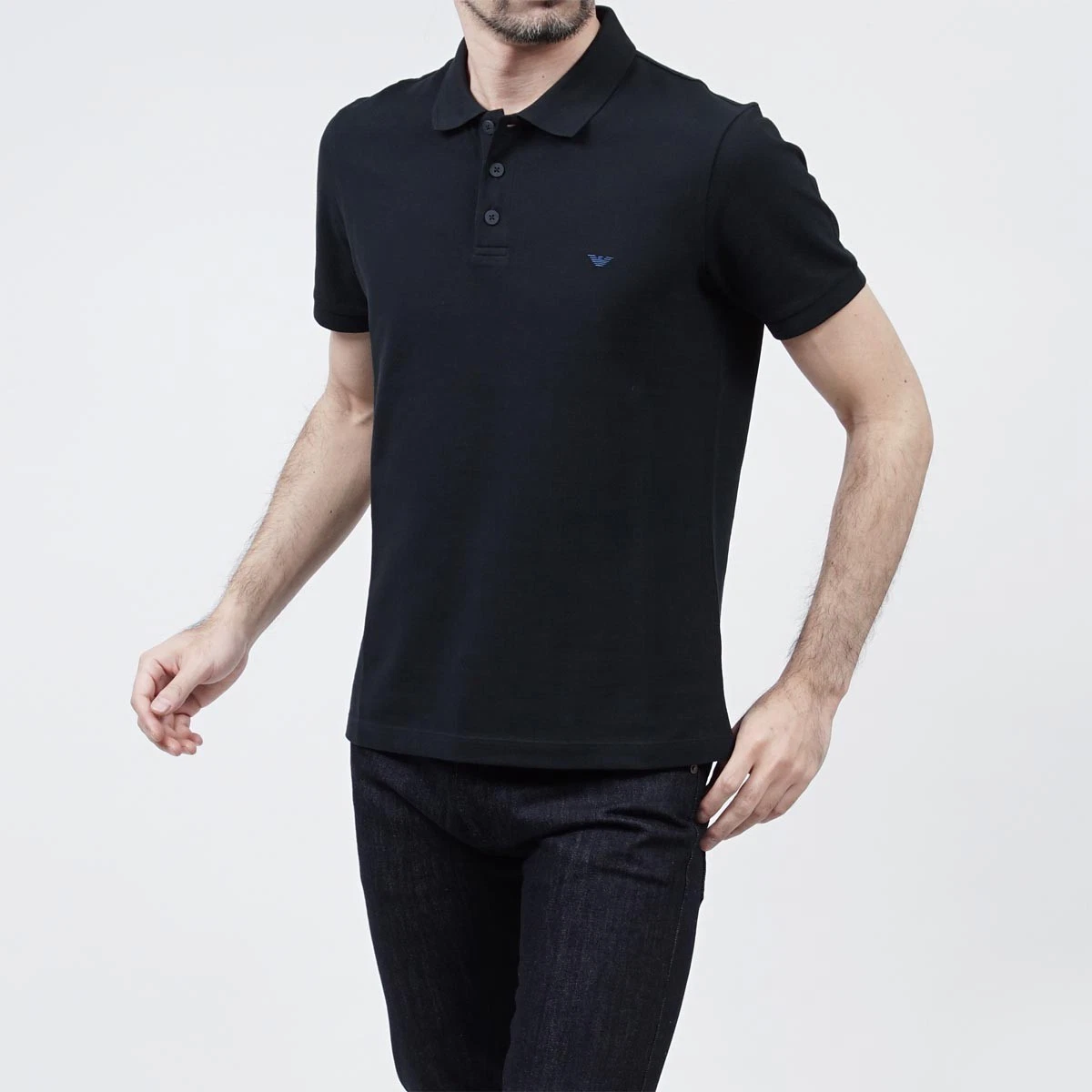Emporio Armani EA Polo T-Shirt Pour Hommes Bleu Marine Logo Aigle Toutes Tailles