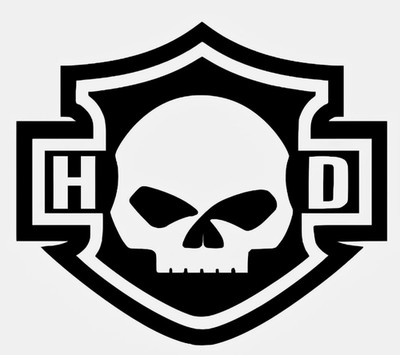 Harley Davidson Skull Emblem Vinyl Decal Die Cut