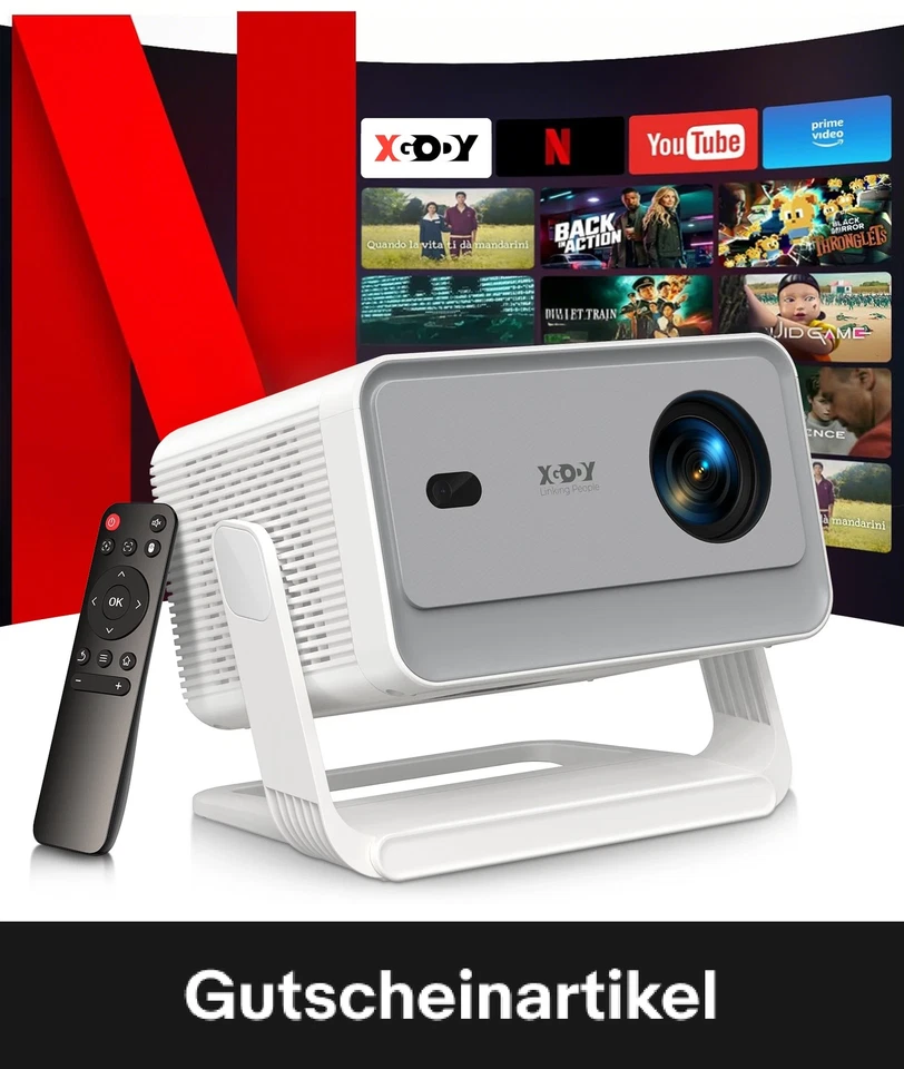 XGODY Gimbal A6 Pro Video Beamer Full hd 4K Projektor WiFi Android TV Autofokus