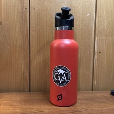 Peloton Cycling Red Metal Water Bottle Flask Gym 550ml 18 oz with sticker on it