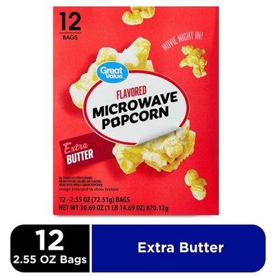 Extra Butter Flavored Microwave corn, 2.55 oz, 12 Count