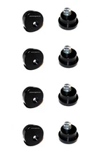 4) Helmet Shield Tear Off Post Buttons Kit Pair Black Alum. Posts Go Kart Racing