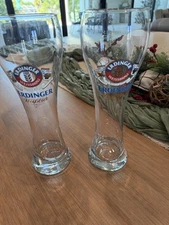 Erdinger Weissbrau Weibbier .5L Beer Glass Germany SET of 2