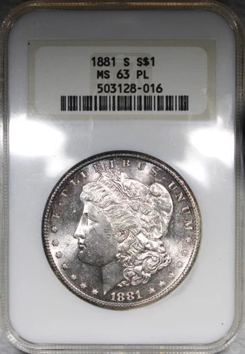 1881-S Morgan Dollar NGC MS63PL PROOF-LIKE Fatty Holder