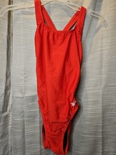 Speedo Girls Team Red Swimsuit One Piece Youth Size 8/34 New