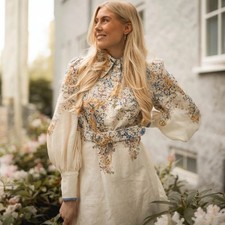 Zimmermann Dress Size 2 AU/UK 12 US 8 Tama Mini Floral Linen Belted