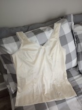 Velrose Nylon Lace Trim Ivory 2410 Camisole Size 36