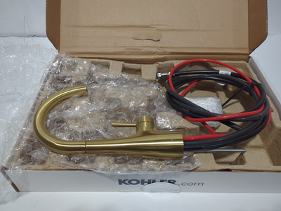 #ad KOHLER Transitional Single Handle Beverage Faucet Brushed Brass *Installed* $119.96