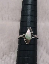 Vintage Sterling Silver Taxco Mexico 925 Abalone Shell Handmade Tiny Ring Sz 6.5