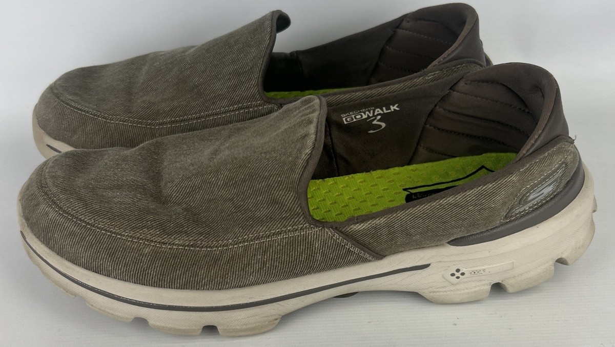 M Skechers Performance Go Walk 3 Men's 10.5 Taupe Lightweight Slip