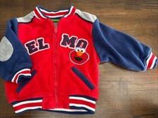 Sesame Street Elmo Varsity Zip Up Jacket 18M Boys Red Blue Fleece Character 2007