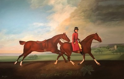 Old master - after George Stubbs, 1793 - William Anderson with Two Saddle-horses