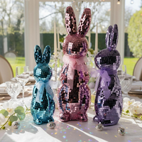 Deko Hasen 3Er Set Pastell Flauschig Tischdeko Osterhase Figuren