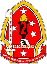 US Marine Corps Badge Sticker 1st Battalion 2nd Marines Timberwolf