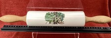 Vintage Rotating Ceramic Rolling Pin Wooden Handles Taunton Vale Bouquet Garni