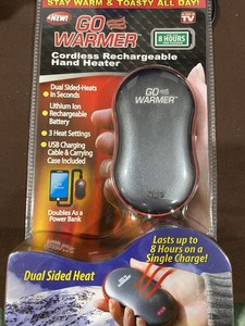 Go Warmer Cordless Rechargeable Hand Heater Warmer Power Bank Charger Brand New