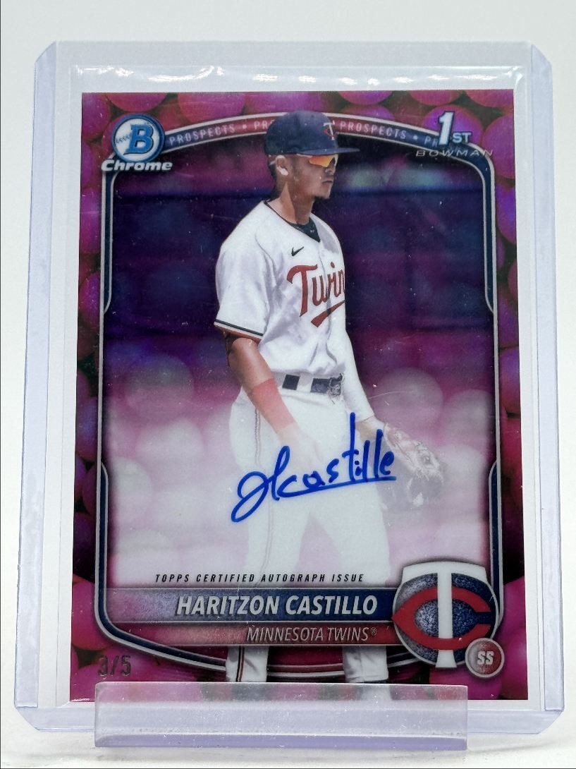 HARITZON CASTILLO 2025 BOWMAN CHROME 1ST GUM BALL REFRACTOR SSP AUTO /5 Q5451