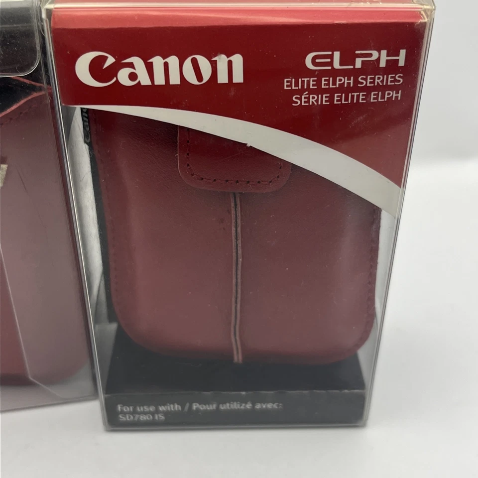 (2) Canon PowerShot SD780 IS Digital Camera Red Leather Case/Sleeve w/ Belt Loop - Image 2 of 4