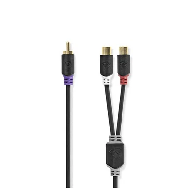 Nedis Câble Audio pour Subwoofer RCA Mâle vers 2 RCA Femelle 0,2m - Photo 1/3