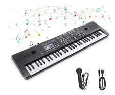 61-Key Electronic Keyboard Portable Digital Piano with Mic Built-in Speakers