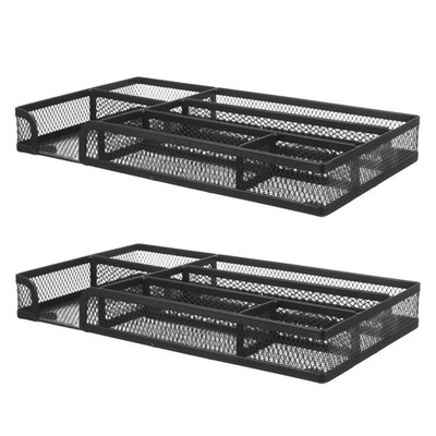 2 Pcs Aufbewahrungsbox Aus Metallgeflecht Schreibtisch-organizer