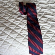 Lauren Ralph Lauren Striped Navy Red Men's Tie Woven Classic One Size