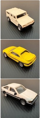 HO Scale (1/87 Scale) Model Cars - 3 Vintage Cars for Multiple Uses