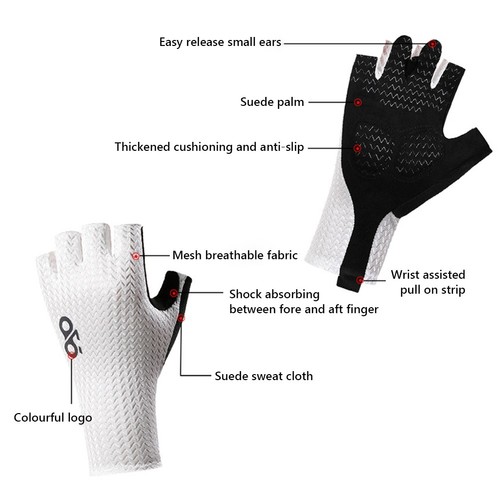 Cycling Gloves Breathable Non-slip Half Finger Sports Summer Shockproof Gloves - Picture 6 of 20