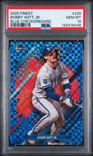 Bobby Witt Jr. - 2025 Topps Finest Blue Checkerboard Refractor #225  PSA 10 #/49