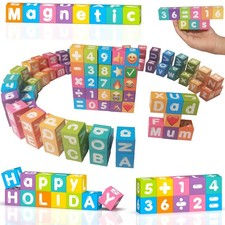 Portable Magnetic Letters Blocks Magnetic Alphabet  Numbers Montessori Learn...