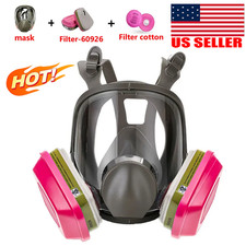 Full Face Gas Mask Painting Spraying Respirator w/Filters for 6800 Facepiece US