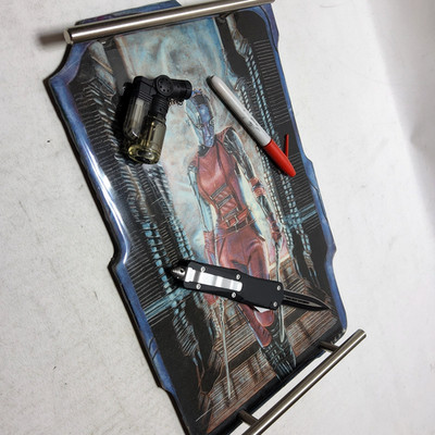 nebula guardians galaxy custom tray ooak art epoxy resin serving scifi comics