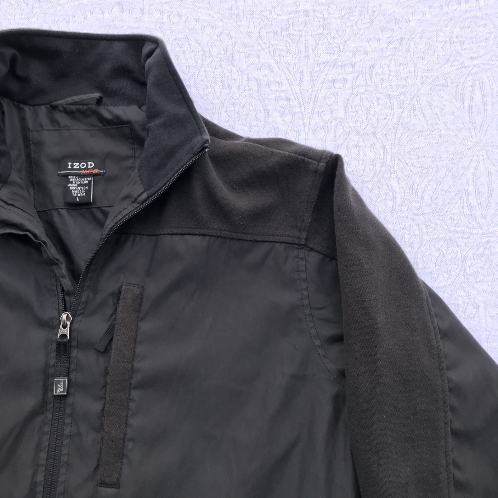 Izod X.F.G Full Zip Basic Jacket Polyester Black … - image 8