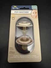 NEW ItzyRitzy Natural Rubber Pacifiers0-6mITZY SOOTHER 2 Pacifiers Coconut/Toast