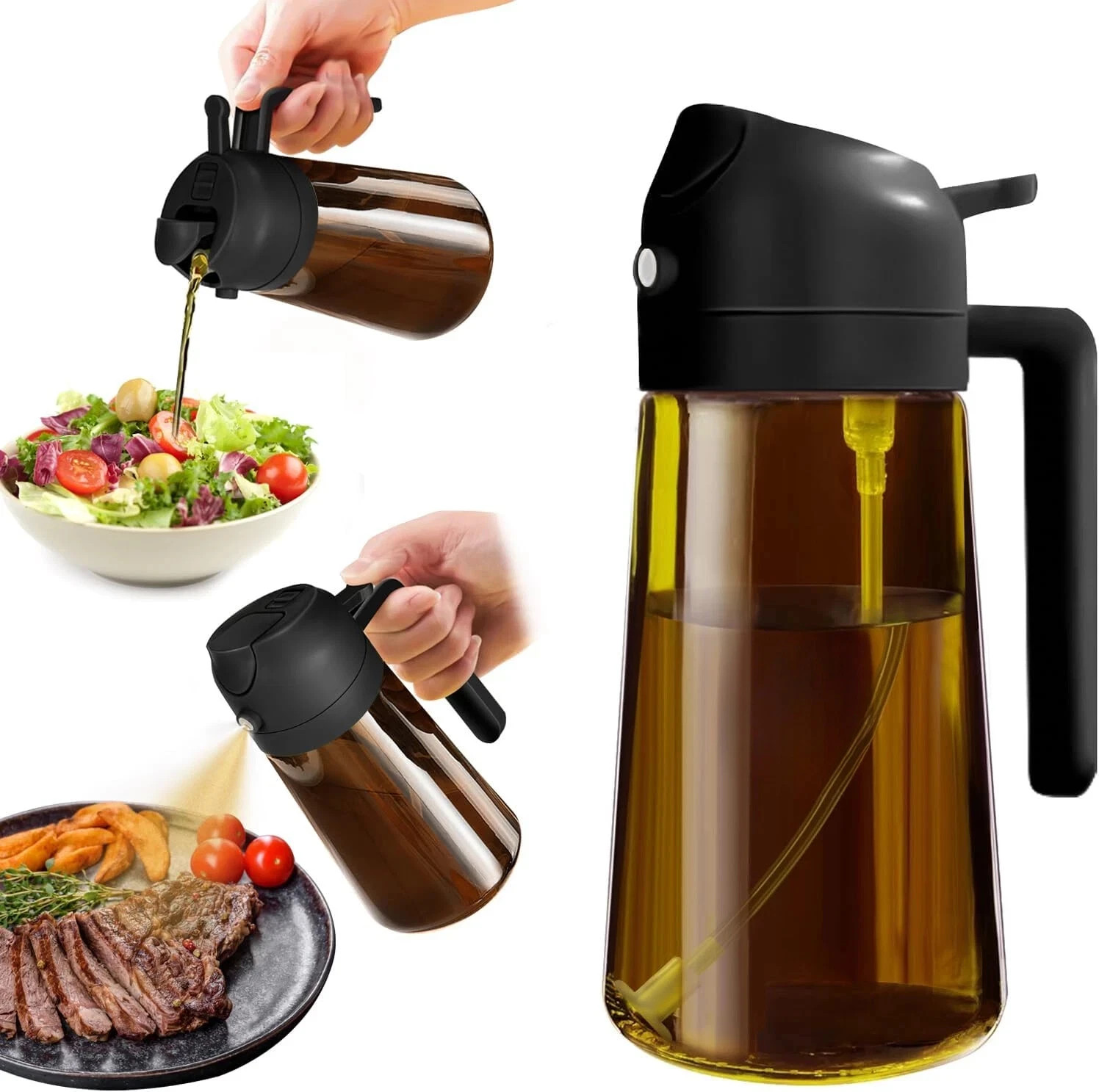 Sprayer For Cooking, Kitchen Maiden 2 In 1 Spray And Pour Ol