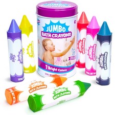 Smooth Jumbo Bath Crayons - Nontoxic Washable Easy-Grip for Kids