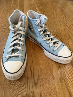 Converse Chuck Taylor All Star Lift Platform Hi Women 8.5 Light Blue Suede