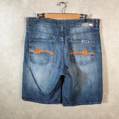 Vintage Ecko Unltd. Baggy Hip Hop Jeansshorts Jorts Herren W38 blau bestickt